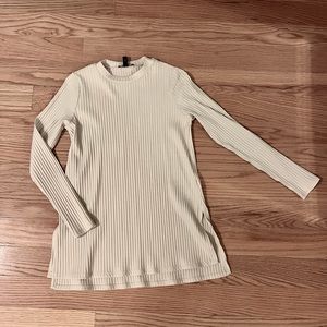 Eileen Fisher Ribbed White Long Sleeve | XXS